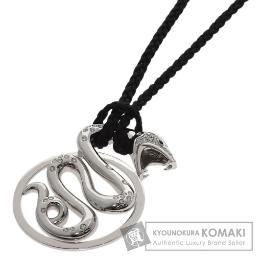 Boucheron Tulble Diamond Onyx Necklace K18 White Gold mens [Used]