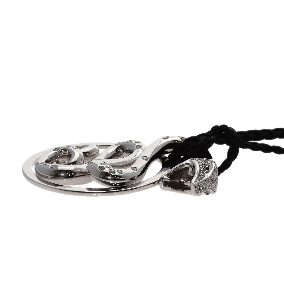 Boucheron Tulble Diamond Onyx Necklace K18 White Gold mens [Used]