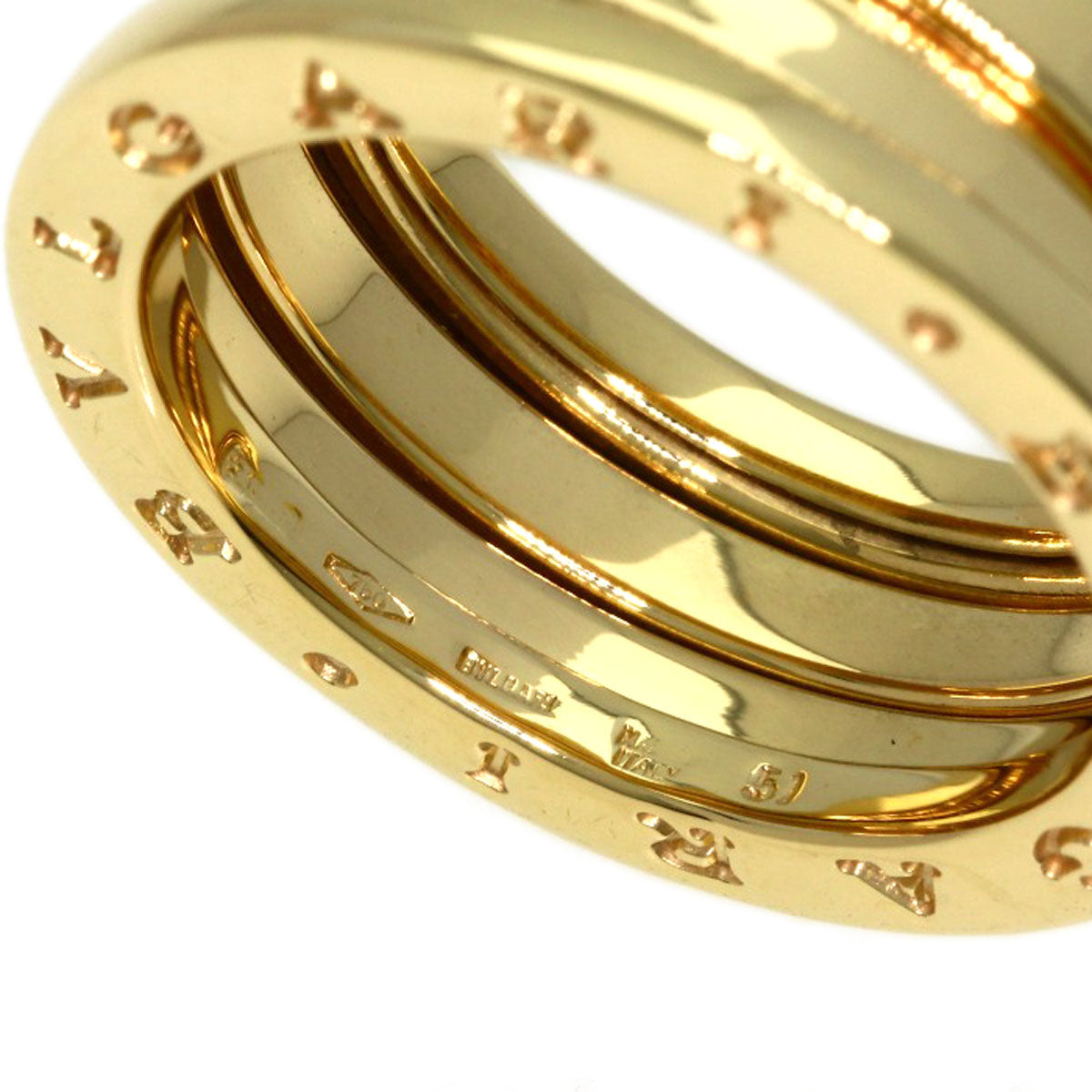 BVLGARI B.zero1 2 Band #51 Ring K18 Yellow Gold Ladies [Used]