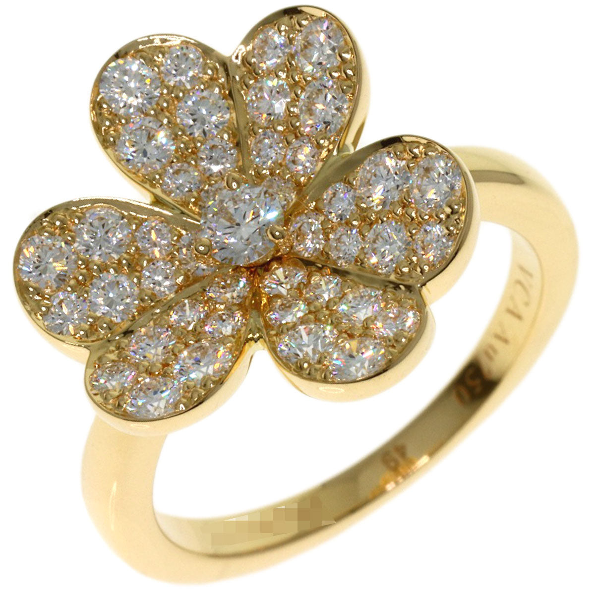 Van Cleef & Arpels Frivole 1 Flower Small Diamond #49 Ring K18 Yellow Gold Ladies [Used]