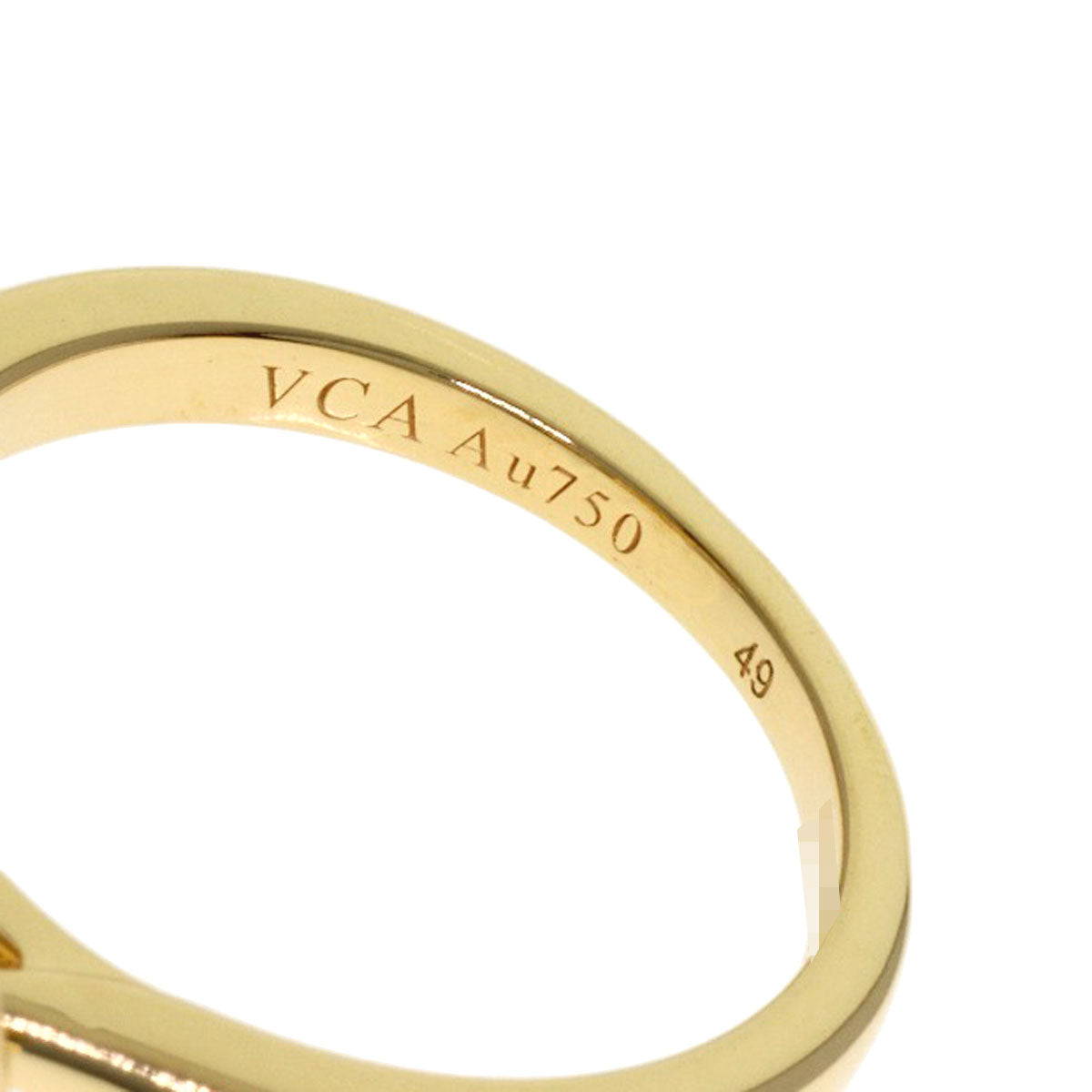Van Cleef & Arpels Frivole 1 Flower Small Diamond #49 Ring K18 Yellow Gold Ladies [Used]