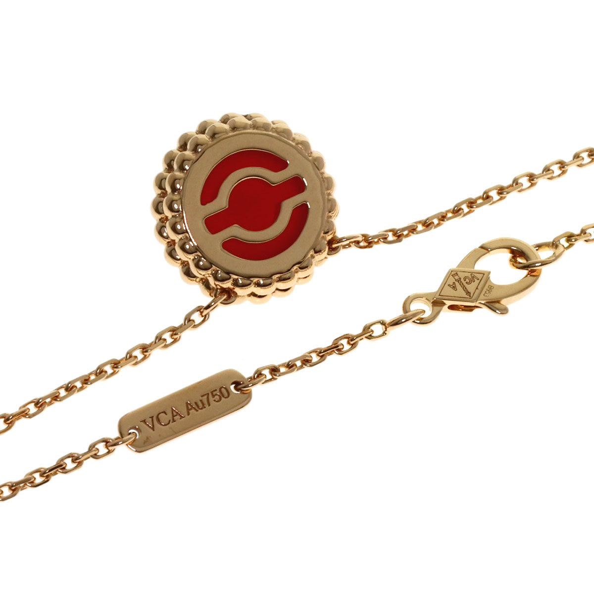 Van Cleef & Arpels Perle Couleurs Carnelian Necklace K18 Pink Gold Ladies [Used]
