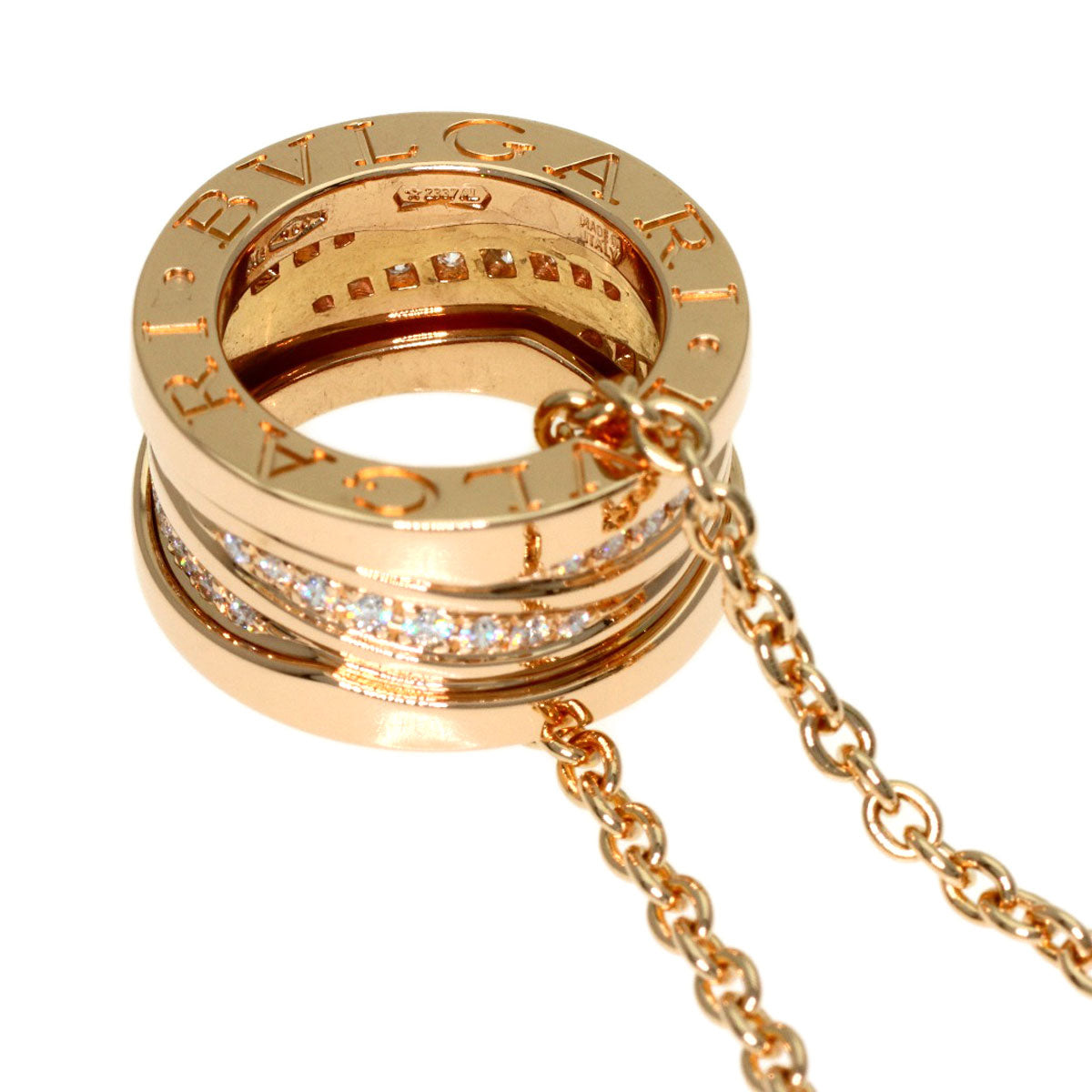 BVLGARI B.zero1 Legend Diamond Necklace K18 Pink Gold Ladies [Used]