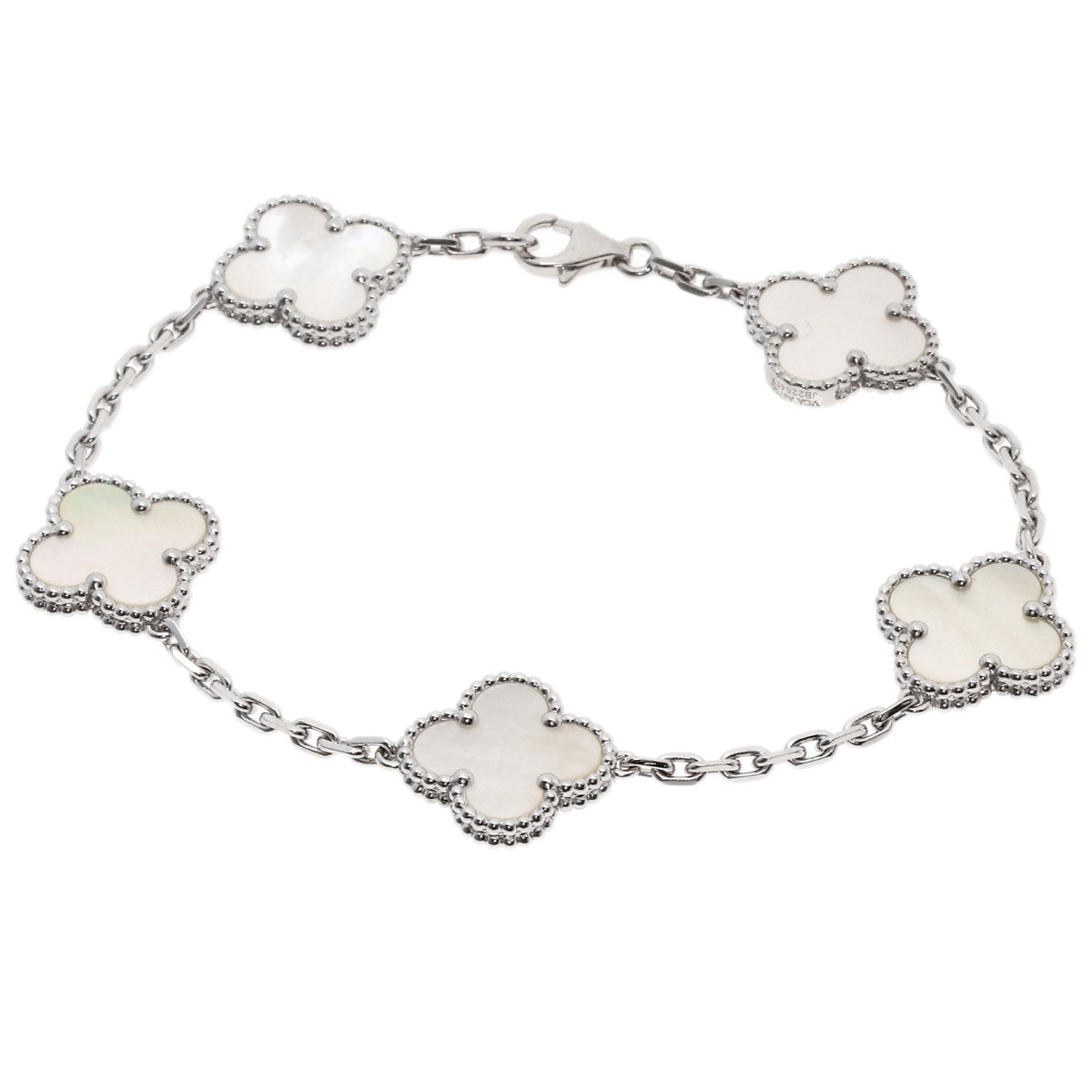 Van Cleef & Arpels Vintage Alhambra Shell Bracelet K18 White Gold Ladies [Used]