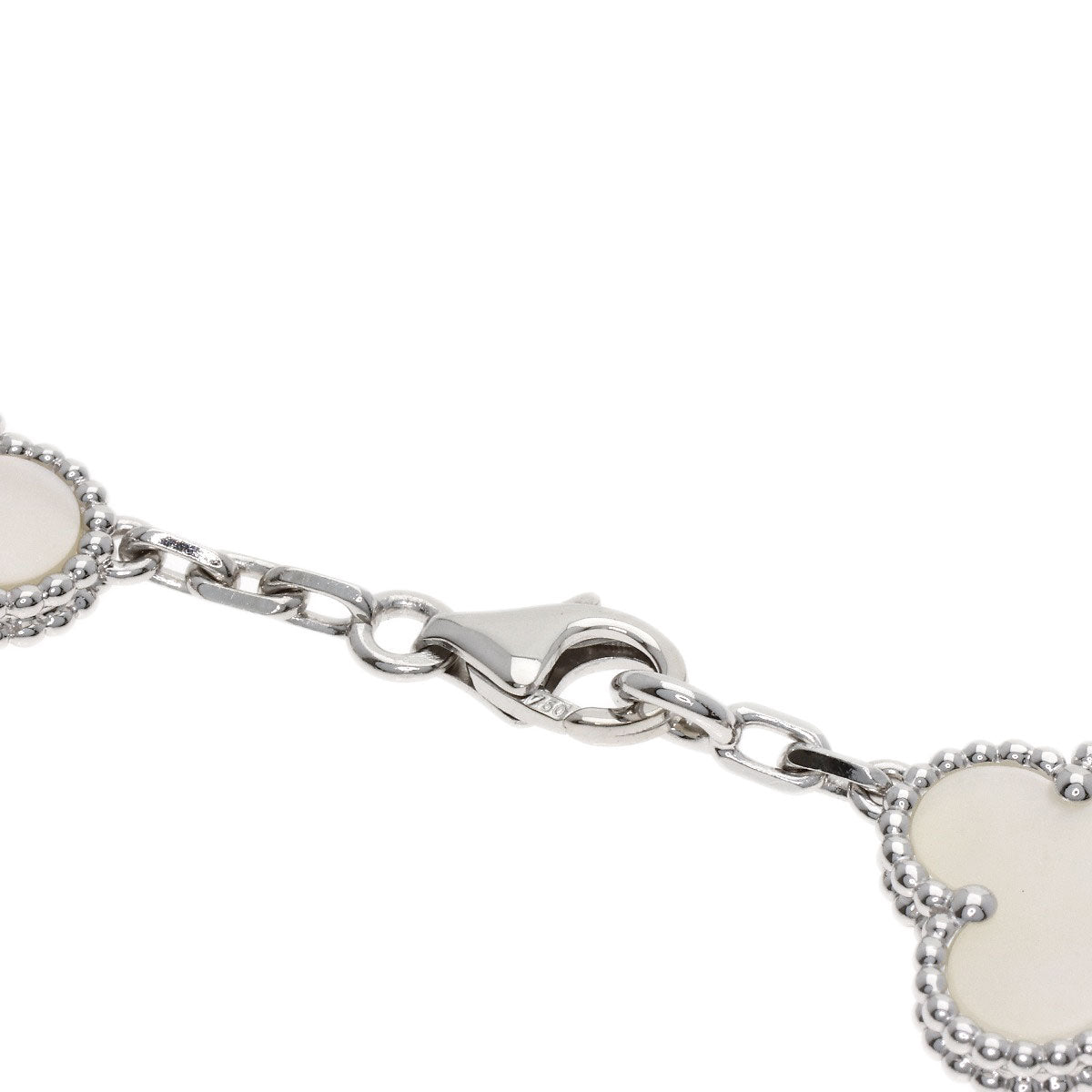 Van Cleef & Arpels Vintage Alhambra Shell Bracelet K18 White Gold Ladies [Used]
