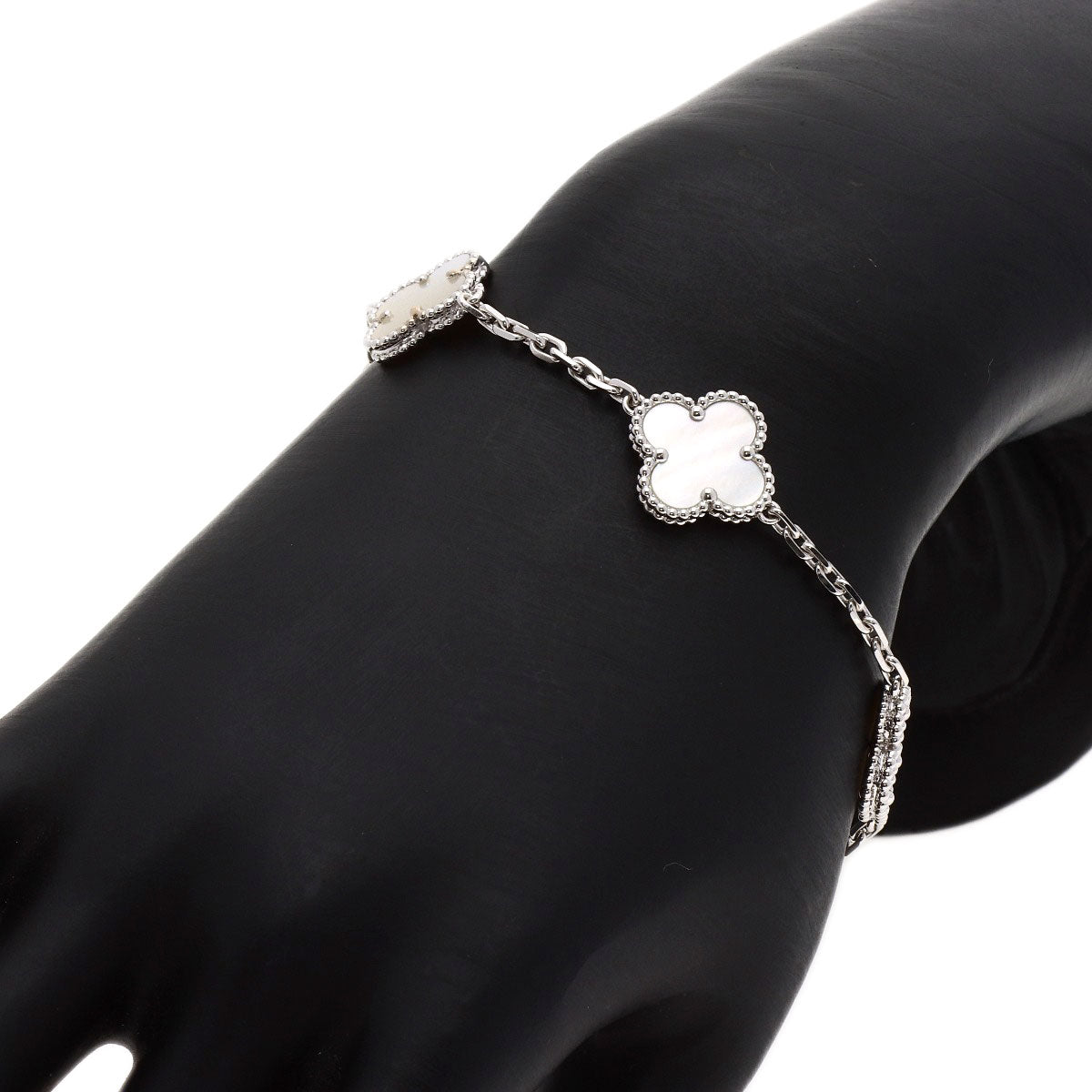 Van Cleef & Arpels Vintage Alhambra Shell Bracelet K18 White Gold Ladies [Used]