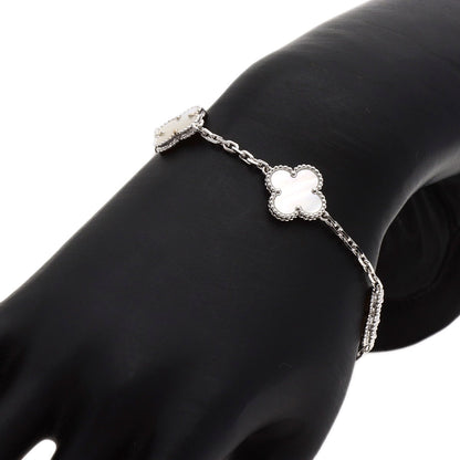 Van Cleef & Arpels Vintage Alhambra Shell Bracelet K18 White Gold Ladies [Used]