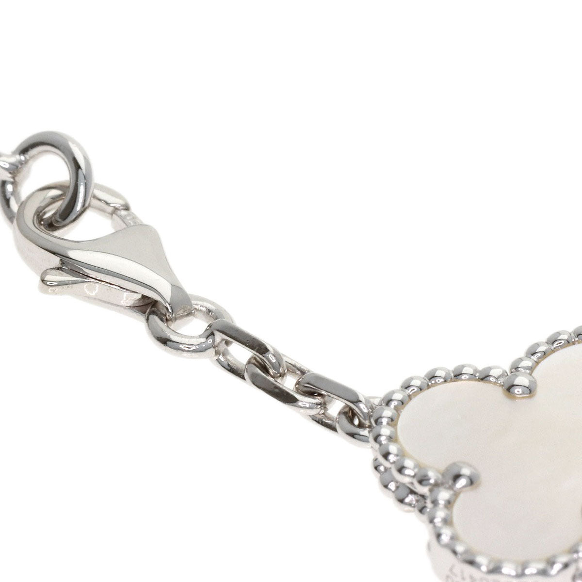 Van Cleef & Arpels Vintage Alhambra Shell Bracelet K18 White Gold Ladies [Used]