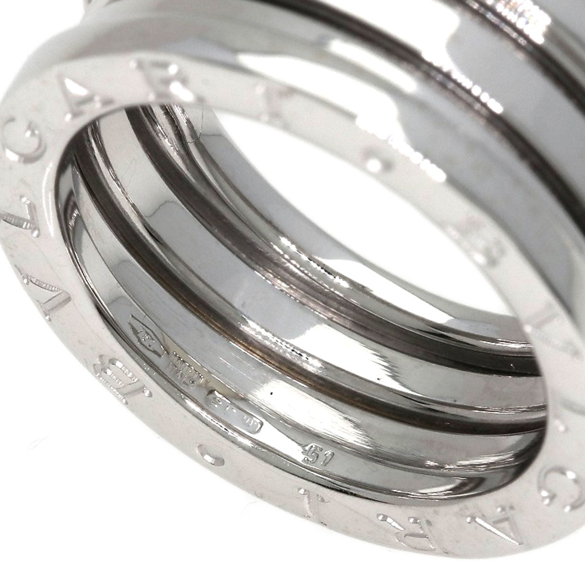 BVLGARI B.zero1 2 Band #51 Ring K18 White Gold Ladies [Used]