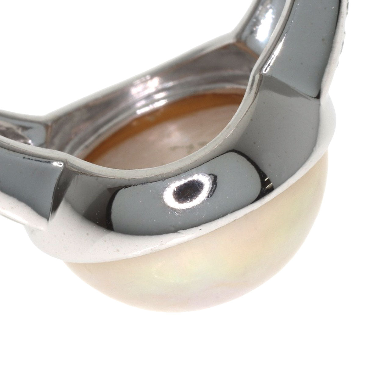 TASAKI Mabe Pearl Pearl Diamond Ring K18 White Gold Ladies [Used]