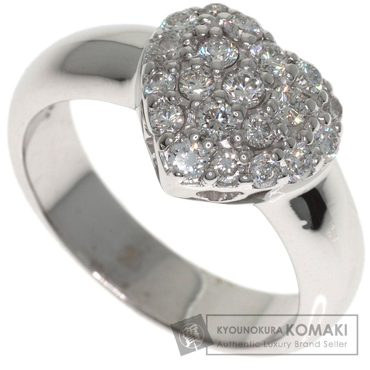 Ponte Vecchio Heart Diamond Ring K18 White Gold Ladies [Used]