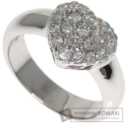 Ponte Vecchio Heart Diamond Ring K18 White Gold Ladies [Used]