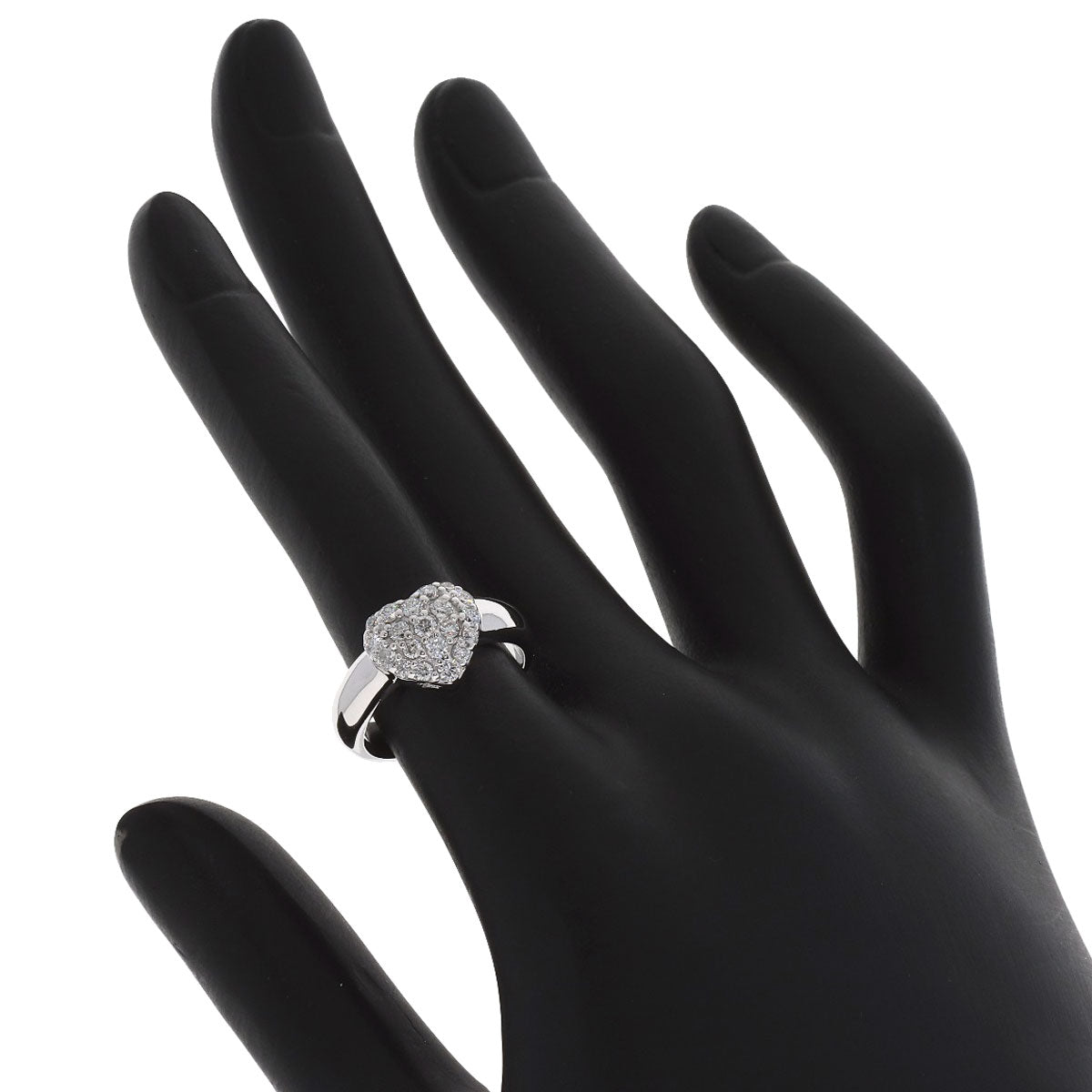Ponte Vecchio Heart Diamond Ring K18 White Gold Ladies [Used]