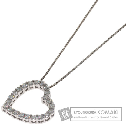 GUCCI Heart Diamond Necklace K18 White Gold Ladies [Used]