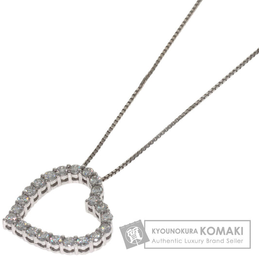 GUCCI Heart Diamond Necklace K18 White Gold Ladies [Used]