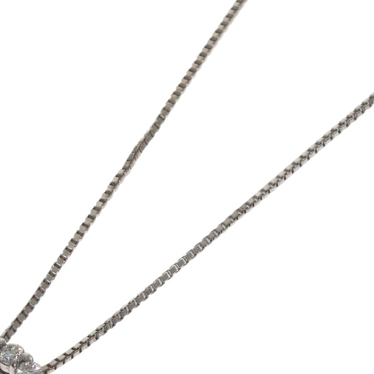 GUCCI Heart Diamond Necklace K18 White Gold Ladies [Used]