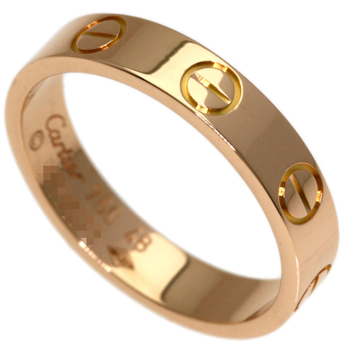 CARTIER Mini love ring # 48 Ring K18 Pink Gold Ladies [Used]