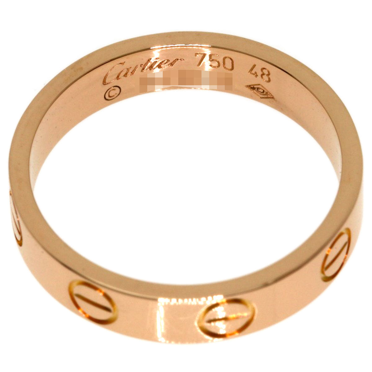 CARTIER Mini love ring # 48 Ring K18 Pink Gold Ladies [Used]