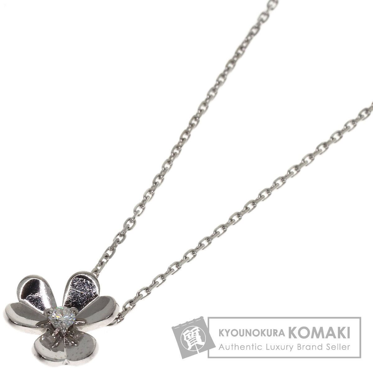 Van Cleef & Arpels Frivole Mini Diamond Necklace K18 White Gold Ladies [Used]