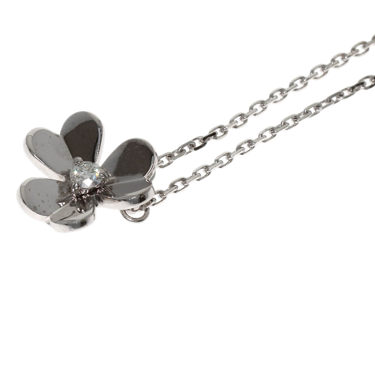 Van Cleef & Arpels Frivole Mini Diamond Necklace K18 White Gold Ladies [Used]