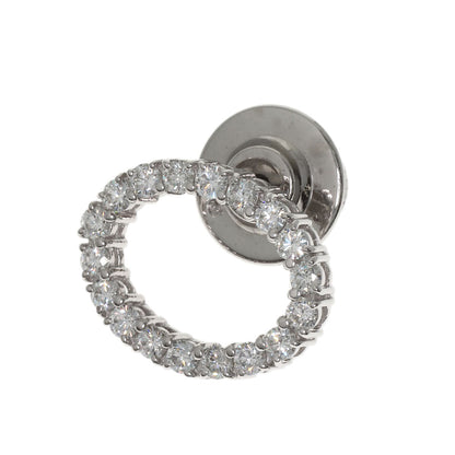 MIKIMOTO Oval Diamond Pin Brooch Brooch K18 White Gold Ladies [Used]