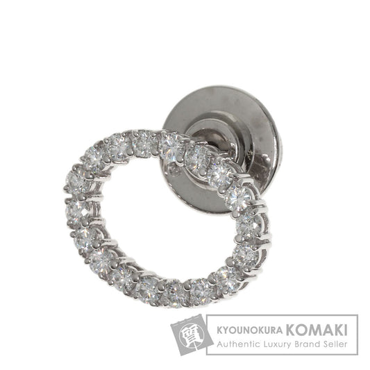 MIKIMOTO Oval Diamond Pin Brooch Brooch K18 White Gold Ladies [Used]