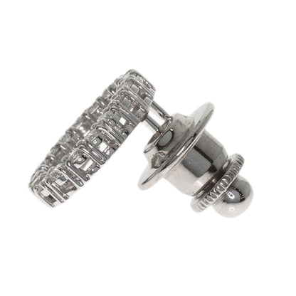 MIKIMOTO Oval Diamond Pin Brooch Brooch K18 White Gold Ladies [Used]