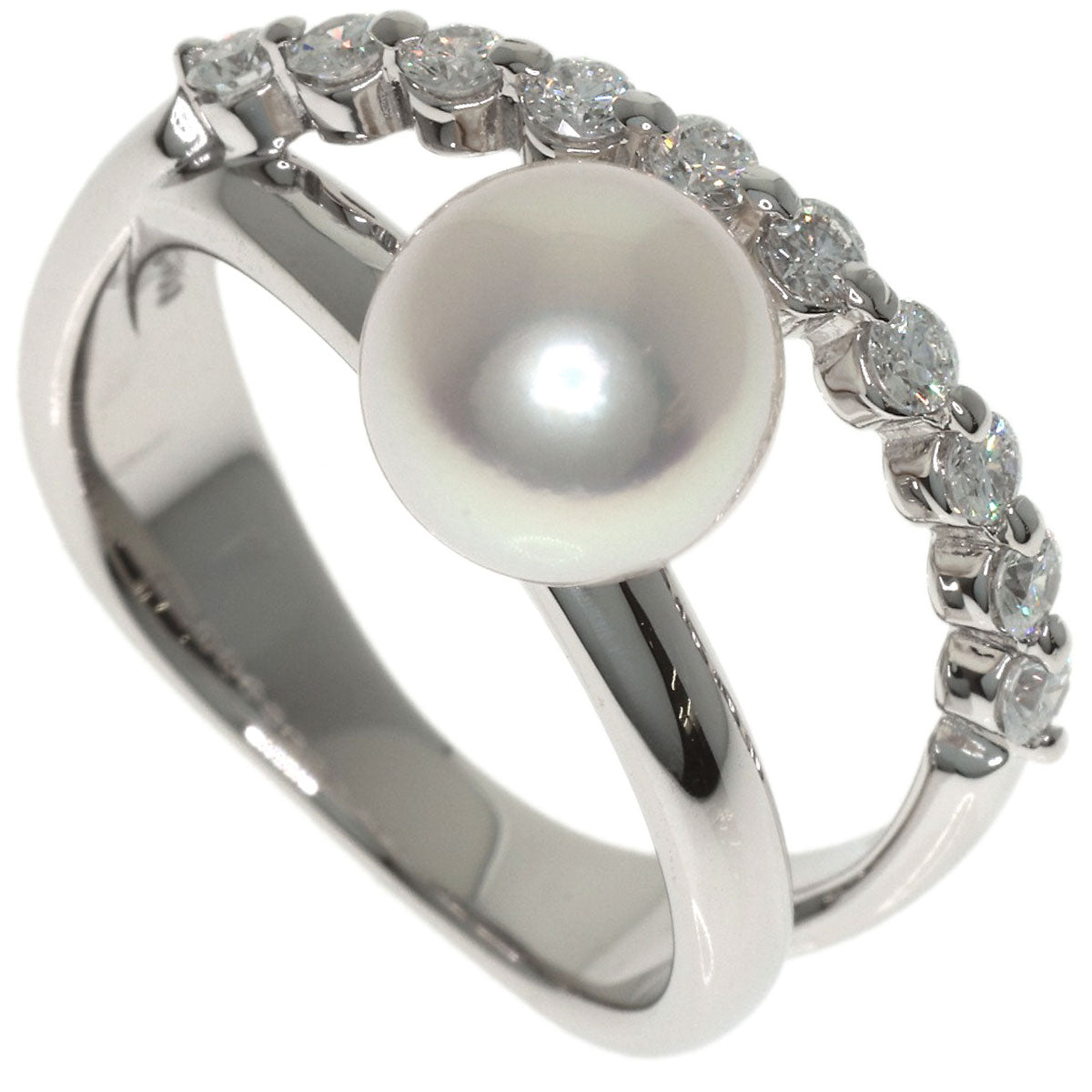 TASAKI Pearl Pearl Diamond Ring Platinum PT900 Ladies [Used]
