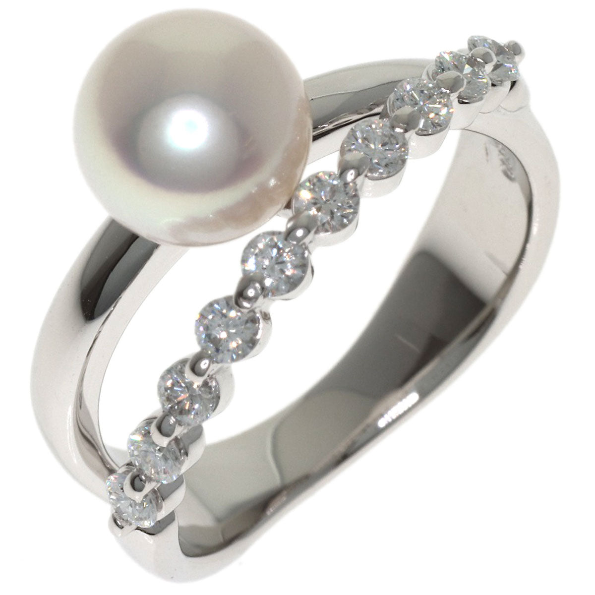 TASAKI Pearl Pearl Diamond Ring Platinum PT900 Ladies [Used]