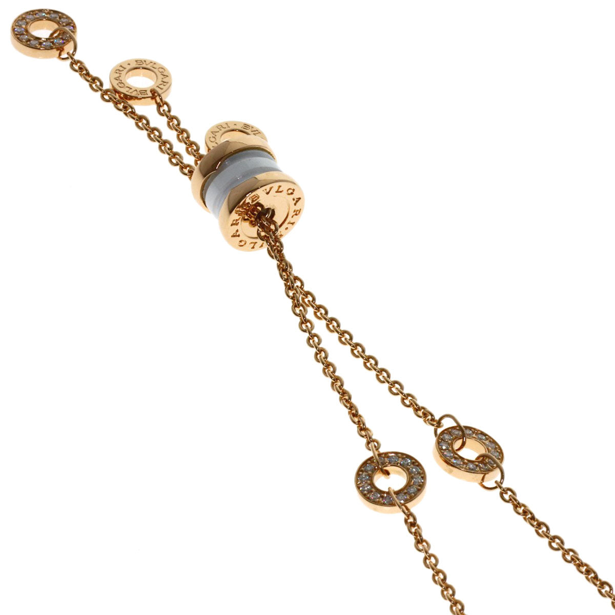 BVLGARI B.zero1 element Diamond Necklace K18 Pink Gold Ladies [Used]