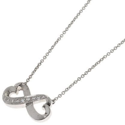TIFFANY&Co. Double Loving Heart Diamond Necklace K18 White Gold Ladies [Used]