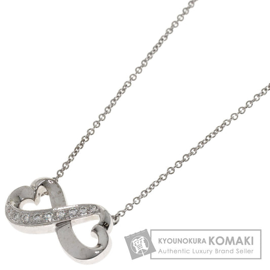 TIFFANY&Co. Double Loving Heart Diamond Necklace K18 White Gold Ladies [Used]