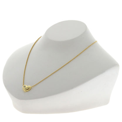 MIKIMOTO Heart motif 3P Diamond Necklace K18 Yellow Gold Ladies [Used]