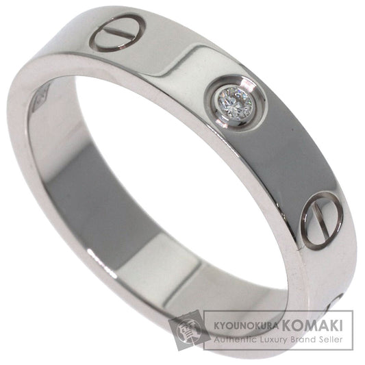 CARTIER Mini Love Ring with 1 Diamond #51 Ring K18 White Gold Ladies [Used]