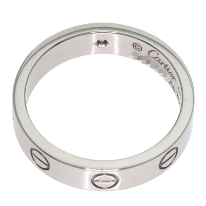 CARTIER Mini Love Ring with 1 Diamond #51 Ring K18 White Gold Ladies [Used]