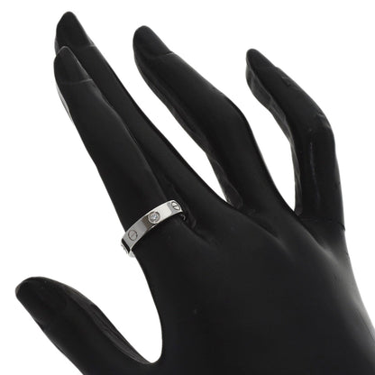 CARTIER Mini Love Ring with 1 Diamond #51 Ring K18 White Gold Ladies [Used]