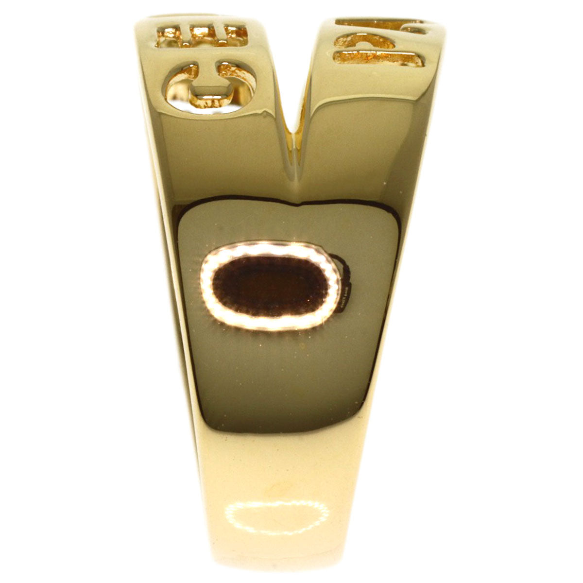 CELINE logo Ring K18 Yellow Gold Ladies [Used]