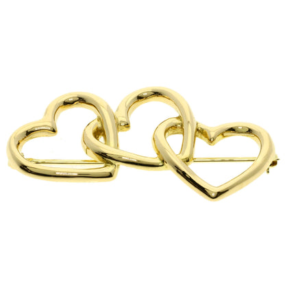 TIFFANY&Co. Triple heart Brooch K18 Yellow Gold Ladies [Used]