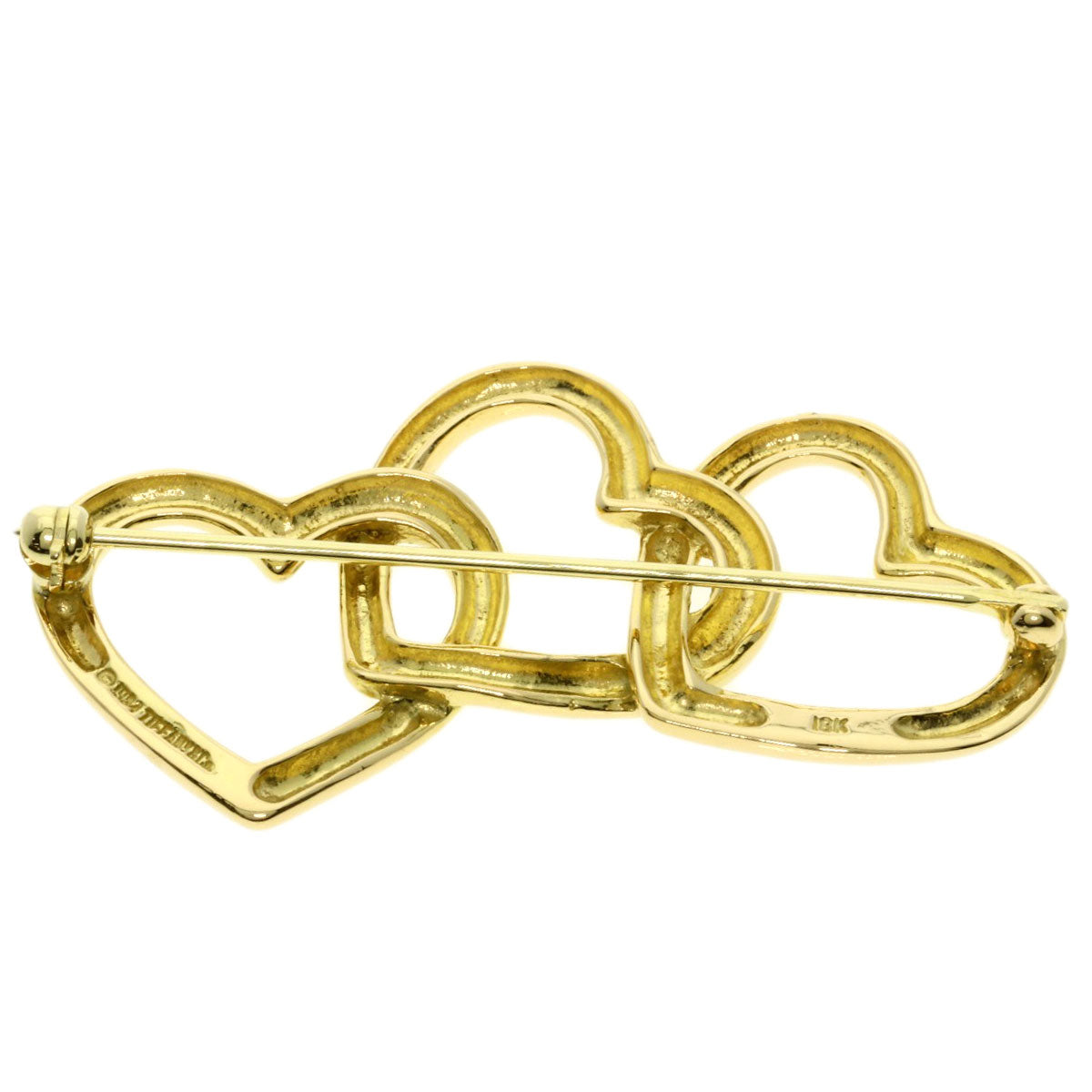 TIFFANY&Co. Triple heart Brooch K18 Yellow Gold Ladies [Used]