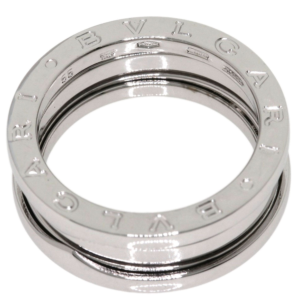 BVLGARI B.zero1 2 band #55 Ring K18 White Gold Ladies [Used]