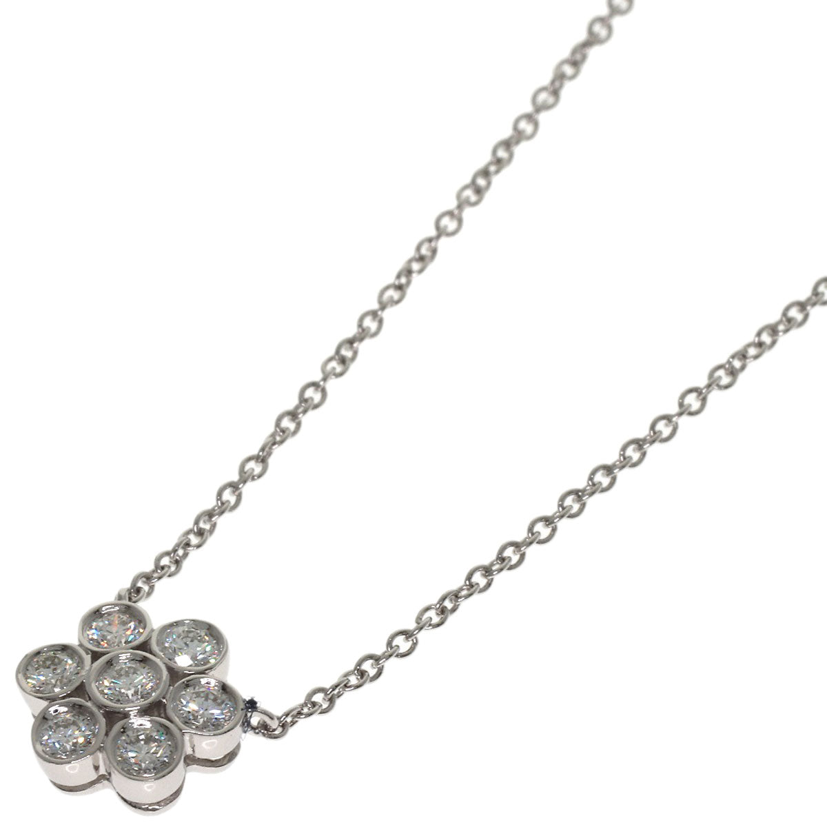 TIFFANY&Co. Garden Flower Diamond Necklace Platinum PT950 Ladies [Used]