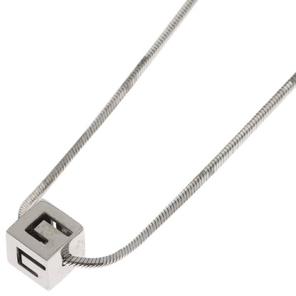 GUCCI Logo cube Necklace K18 White Gold Ladies [Used]