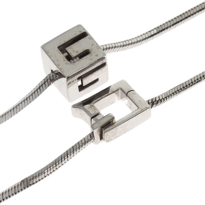 GUCCI Logo cube Necklace K18 White Gold Ladies [Used]