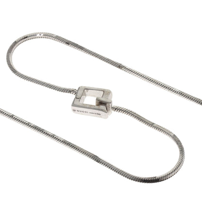 GUCCI Logo cube Necklace K18 White Gold Ladies [Used]