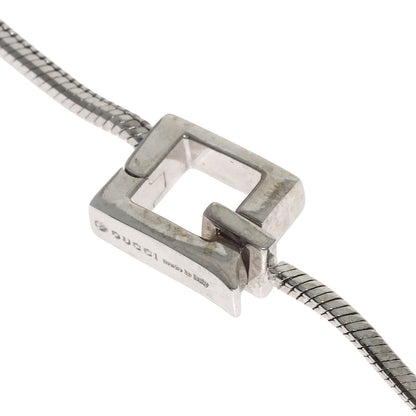 GUCCI Logo cube Necklace K18 White Gold Ladies [Used]