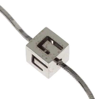 GUCCI Logo cube Necklace K18 White Gold Ladies [Used]