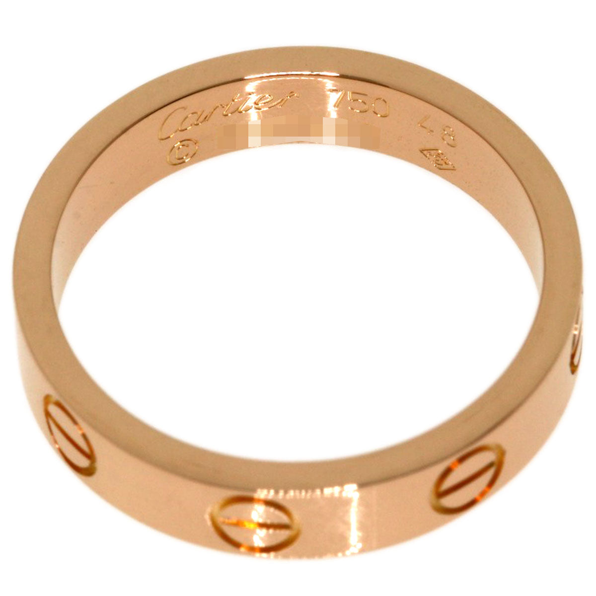 CARTIER Mini love ring # 48 Ring K18 Pink Gold Ladies [Used]