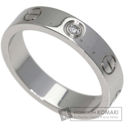 CARTIER Mini love ring 1P Diamond #49 Ring K18 White Gold Ladies [Used]