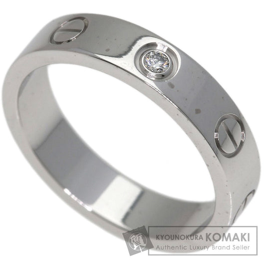 CARTIER Mini love ring 1P Diamond #49 Ring K18 White Gold Ladies [Used]