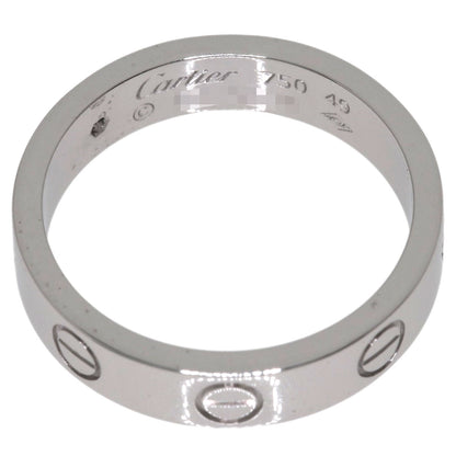 CARTIER Mini love ring 1P Diamond #49 Ring K18 White Gold Ladies [Used]